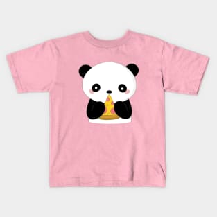 Kawaii Panda Loves Pizza T-Shirt Kids T-Shirt